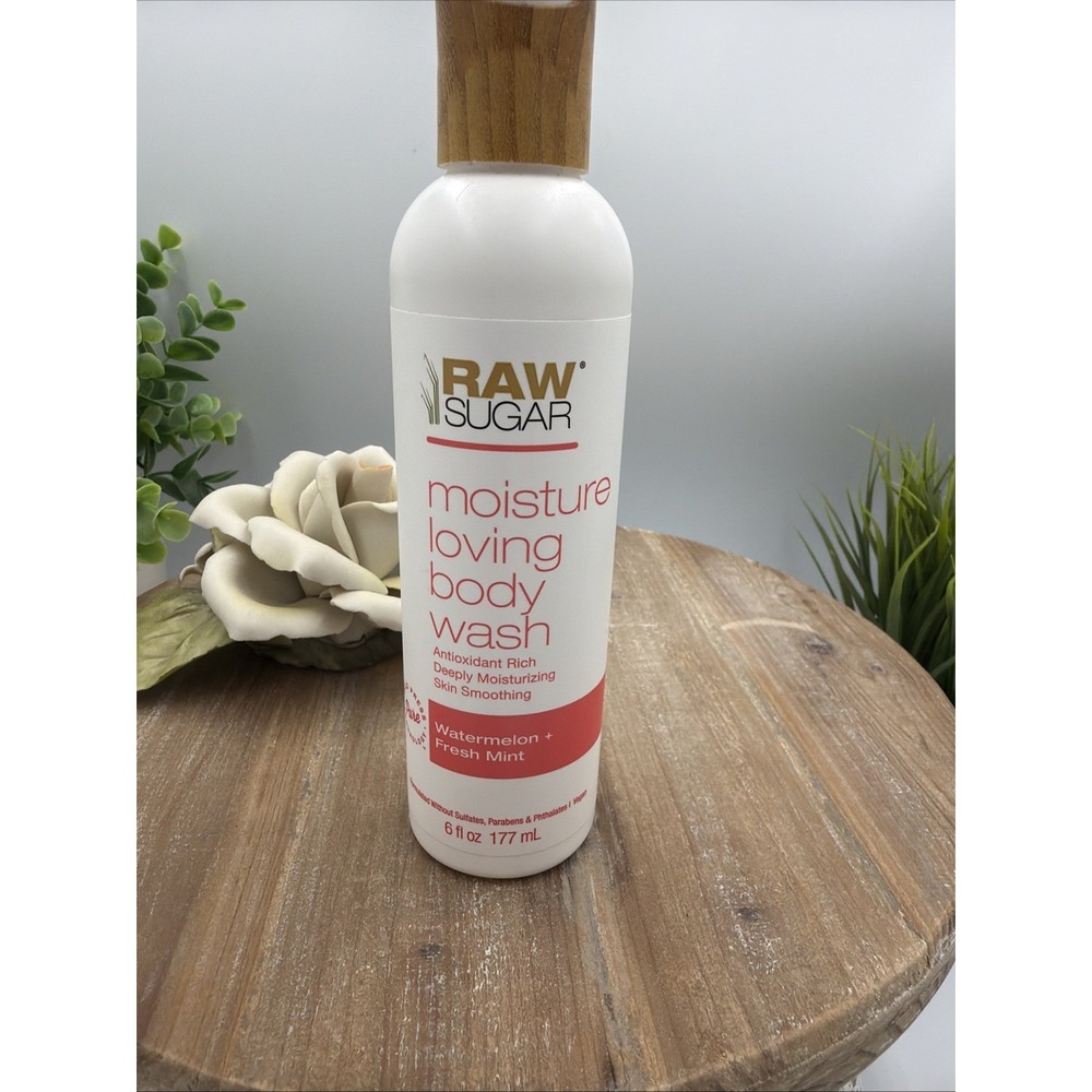 Raw Sugar Moisture Loving Body Wash Watermelon + Fresh Mint 6 fl oz